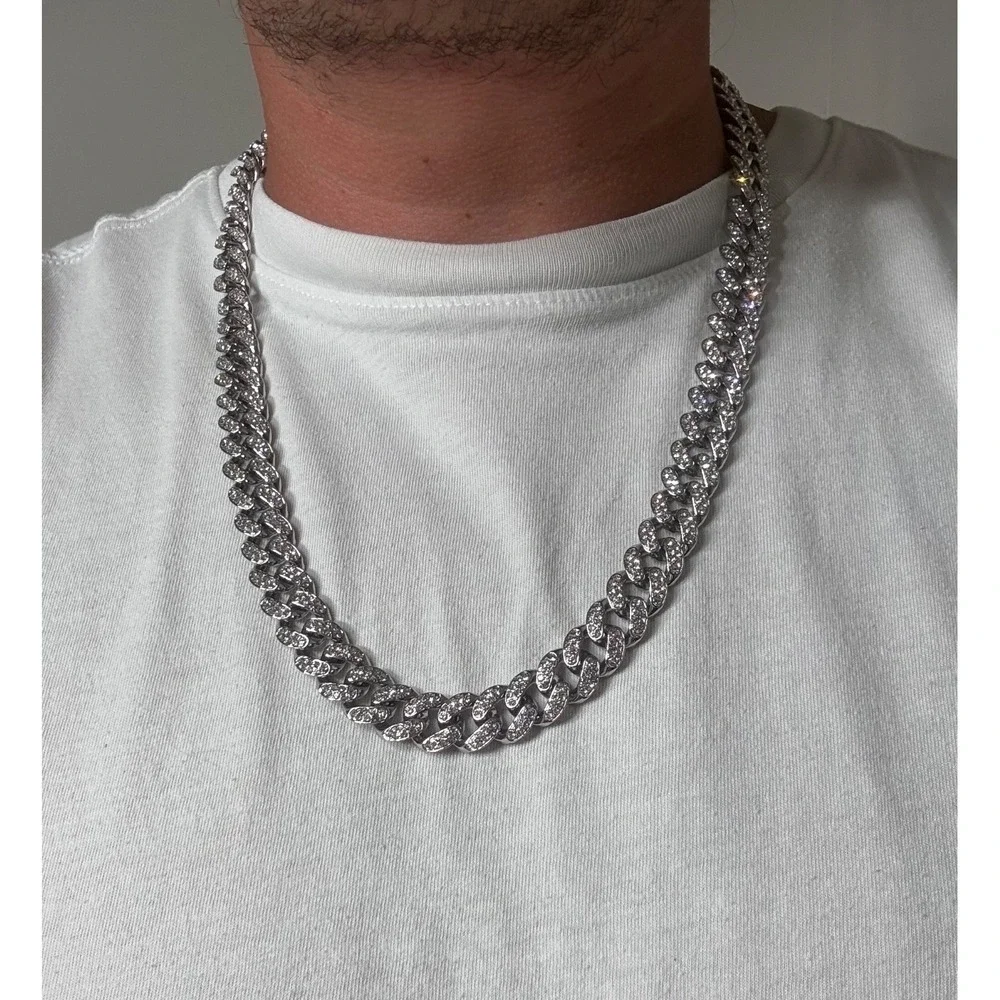 cuban chain iced out vvscz over stainless 24inch 12.5mm